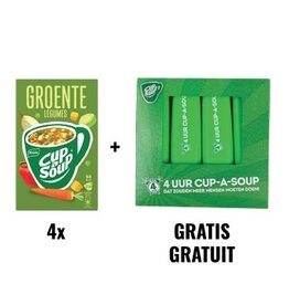 Cup A Soup ACTIE CUP A SOUP: 4 x groenten, pak van 21 zakjes + GRATIS 1 x markeerstift, groen, pak van 4 stuks