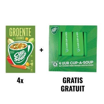 Cup A Soup ACTIE CUP A SOUP: 4 x groenten, pak van 21 zakjes + GRATIS 1 x markeerstift, groen, pak van 4 stuks