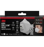 3M 3M Aura Comfort Cool Flow stofmasker, FFP3, met ventiel, pak van 5 stuks