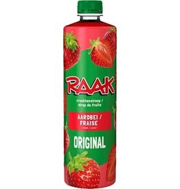 Raak Raak siroop aardbei, fles van 75 cl