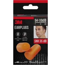 3M 3M oordoppen 1100, geluidsdemping tot 35 dB, blister van 8 stuks met opbergdoosje