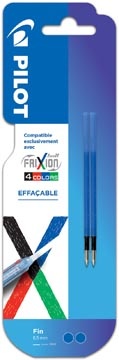 Pilot Pilot vullingen voor Frixion Ball 4-kleurenroller, fijn, blauw, pak van 2 stuks