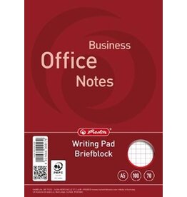 Herlitz schrijfblok, ft A5, 70 g/m², 100 vel, geruit 5 mm