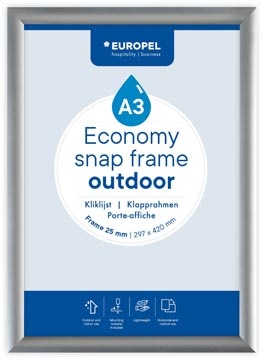 Europel Europel clicklijst Economy, waterdicht, 25 mm, ft A3, zilver