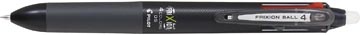 Pilot Pilot roller Frixion Ball 4-kleurenroller, fijn, klassieke inktkleuren, zwart lichaam