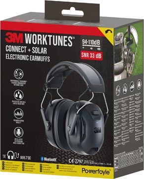 3M 3M WorkTunes Connect en Solar draadloze gehoorbeschermer, met Bluetooth-technologie