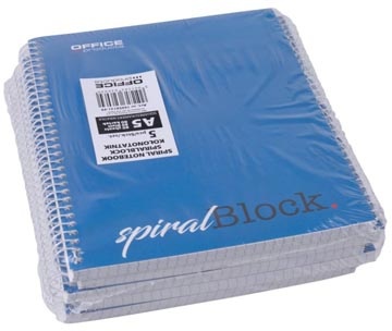 Office Products OFFICE products spiraalschrift, A5, 80 blad, geruit 5mm