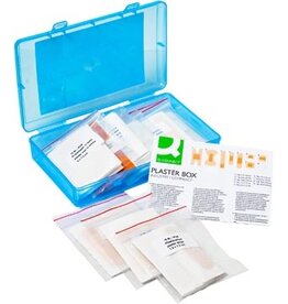 Q-CONNECT Q-CONNECT pleisters, assortiment van 100 stuks, in  hersluitbare plastic box