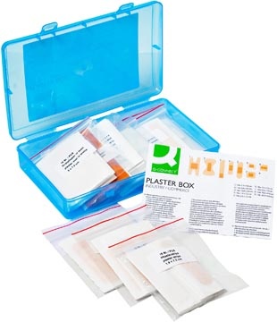 Q-CONNECT Q-CONNECT pleisters, assortiment van 100 stuks, in  hersluitbare plastic box