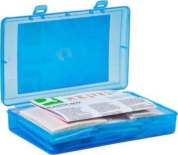 Q-CONNECT Q-CONNECT pleisters, assortiment van 100 stuks, in  hersluitbare plastic box