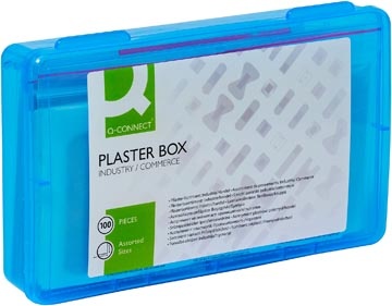 Q-CONNECT Q-CONNECT pleisters, assortiment van 100 stuks, in  hersluitbare plastic box