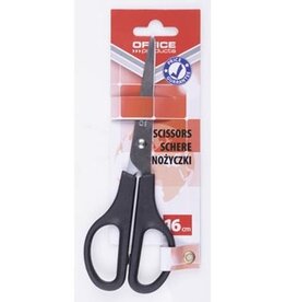 Office Products OFFICE products schaar, 16 cm, rechts en links, scherpe punt, zwart, blister van 1 stuk