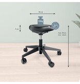 Leitz Leitz Ergo actieve Zitkruk met comfortzitting, met wieltjes, zwart