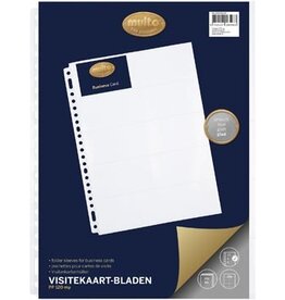 Multo Multo geperforeerde showtas voor visitekaarten ft A4, 10 vakken, pak van 10 stuks