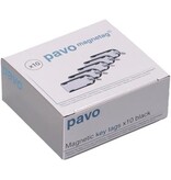 Pavo Pavo Magnettag sleutelhanger, pak van 10 stuks, zwart