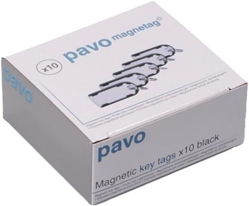 Pavo Pavo Magnettag sleutelhanger, pak van 10 stuks, zwart