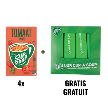 Cup A Soup ACTIE CUP A SOUP: 4 x tomaat, pak van 21 zakjes + GRATIS 1 x markeerstift, groen, pak van 4 stuks