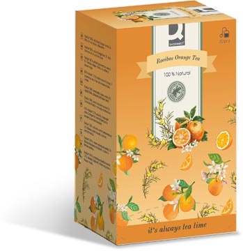 Q-CONNECT Q-CONNECT thee, rooibos orange, zakje van 1,5 g, doos van 20 zakjes