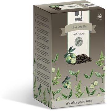 Q-CONNECT Q-CONNECT thee, earl grey, zakje van 1,5 g, doos van 20 zakjes