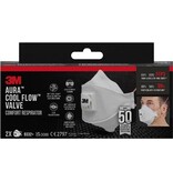 3M 3M Aura Comfort Cool Flow stofmasker, FFP3, met ventiel, pak van 2 stuks