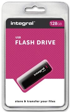 Integral Integral USB 2.0 stick, 128 GB, zwart