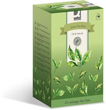 Q-CONNECT Q-CONNECT thee, Green tea pure, zakje van 1,5 g, doos van 20 zakjes