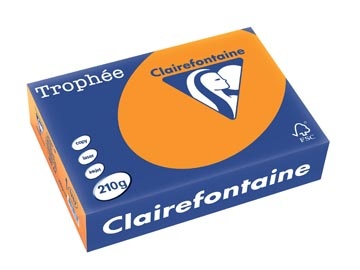 Clairefontaine Clairefontaine Trophée Intens, gekleurd papier, A4, 210 g, 250 vel, feloranje