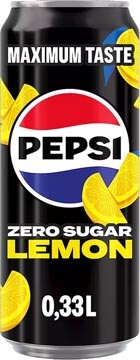 Pepsi Pepsi Zero Sugar Lemon frisdrank, blik van 33 cl, pak van 12 stuks