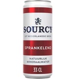sourcy Sourcy mineraalwater, licht bruisend, blik van 33 cl, pak van 24 stuks, rood