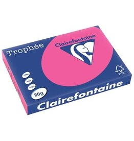 Clairefontaine Clairefontaine Trophée Pastel, gekleurd papier, A3, 80 g, 500 vel, fluo roze