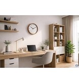 Maul MAUL wandklok Grain, quartz, diameter 31 cm, kunststof kader, donker hout