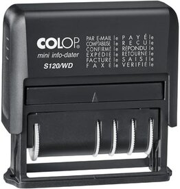 Colop Colop tekststempel Mini-Info Dater S 120/WD, met datum en 12 verschillende woorden, frans