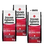 Merkloos ACTIE DOUWE EGBERTS: 2 + 1 GRATIS: Gemalen koffie Melange Rood, standaard, pak van 1 kg