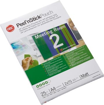 GBC GBC Peel'n Stick lamineerhoes ft A4, 150 micron (2 x 75 micron), mat, pak van 25 stuks