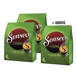Merkloos ACTIE SENSEO: 2 + 1 GRATIS: Senseo Strong, zakje van 36 koffiepads
