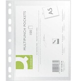 Q-CONNECT Q-CONNECT geperforeerde showtas, ft A5, 9-gaatsperforatie, PP, 50 micron, pak van 100 stuks