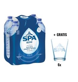 Spa Reine ACTIE SPA: 1 x Spa Reine water, fles van 1,5 liter, pak van 6 stuks + 1 x Spa glas, 6 stuks