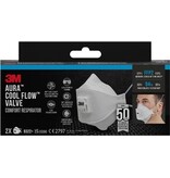 3M 3M Aura Comfort Cool Flow stofmasker, FFP2, met ventiel, pak van 2 stuks
