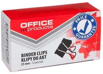 Office Products OFFICE products foldbackclip, zwart, 25 mm, doos van 12 stuks