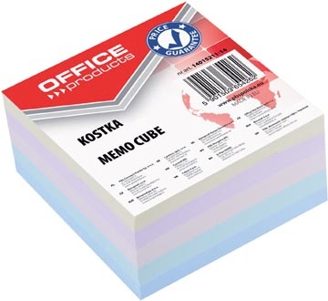 Office Products OFFICE products memokubus, gelijmd, 8,5 x 8,5 x 4 cm, geassorteerde pastelkleuren