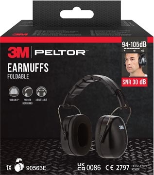 3M 3M Peltor gehoorkap met opvouwbare hoofdband, geluidsdemping tot 30 dB