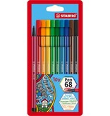 Stabilo STABILO PEN 68 viltstift, etui van 10 stuks, geassorteerde kleuren