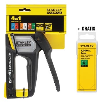 Stanley ACTIE STANLEY: 1 x Fatmax nietpistool 4 in 1 + GRATIS 1 x nietjes type A, doos van 1.000 nietjes
