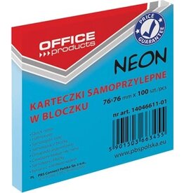 Office Products OFFICE products memoblok Neon, 76 x 76 mm, 100 vel, neonblauw