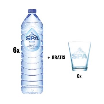 Spa Reine ACTIE SPA: 1 x Spa Reine water, fles van 1,5 liter, pak van 6 stuks + 1 x Spa glas, 6 stuks