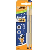 Bic Bic balpen Cristal Glacé, blister met 2 stuks (goud en zilver)