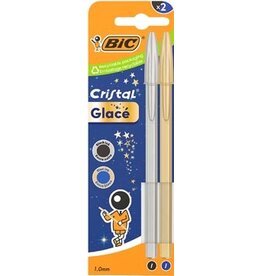 Bic Bic balpen Cristal Glacé, blister met 2 stuks (goud en zilver)