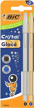 Bic Bic balpen Cristal Glacé, blister met 2 stuks (goud en zilver)
