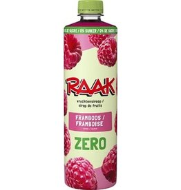 Raak Raak siroop framboos Zero Sugar, fles van 75 cl
