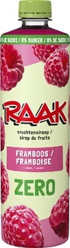 Raak Raak siroop framboos Zero Sugar, fles van 75 cl